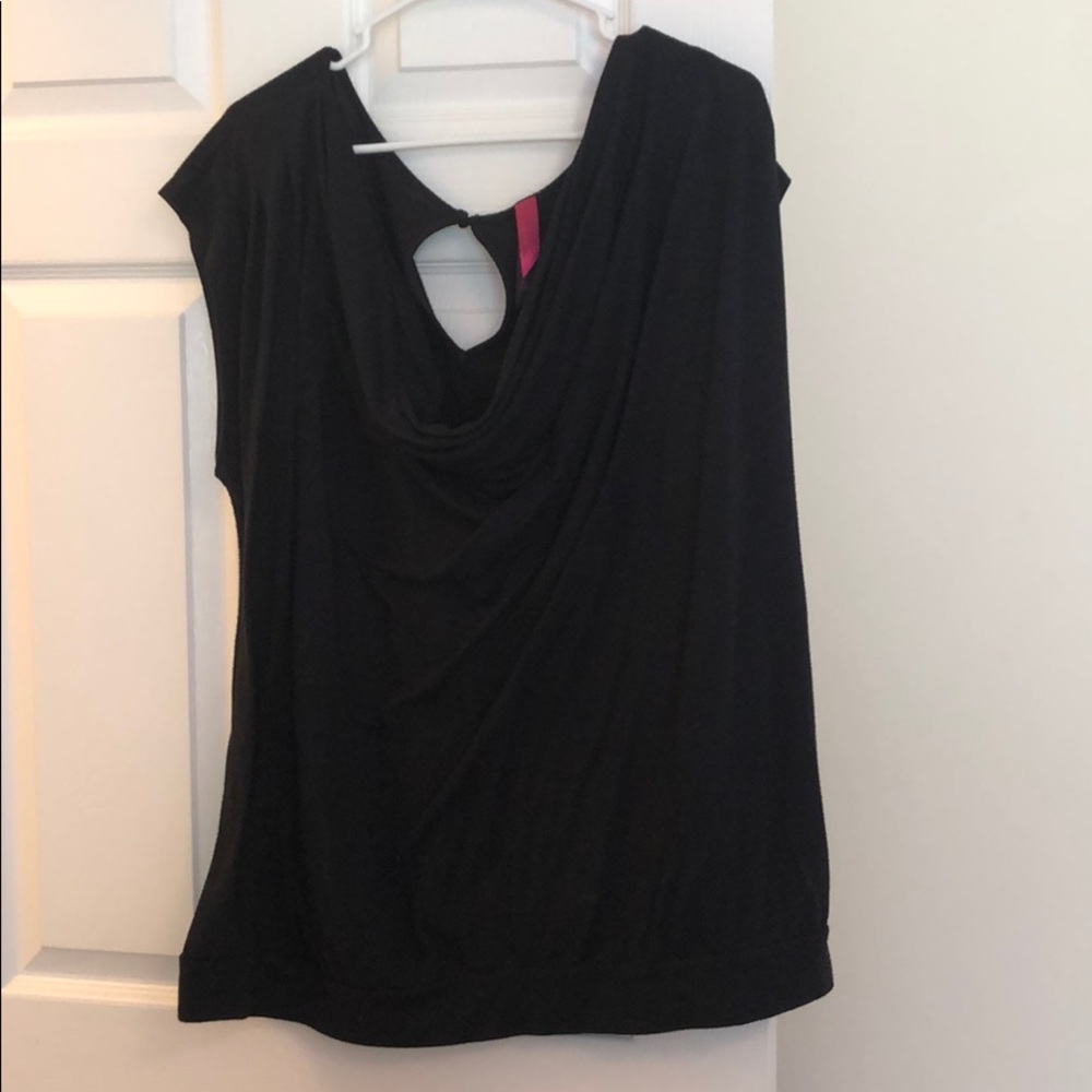 Black scoop neck with peak-a-boo back